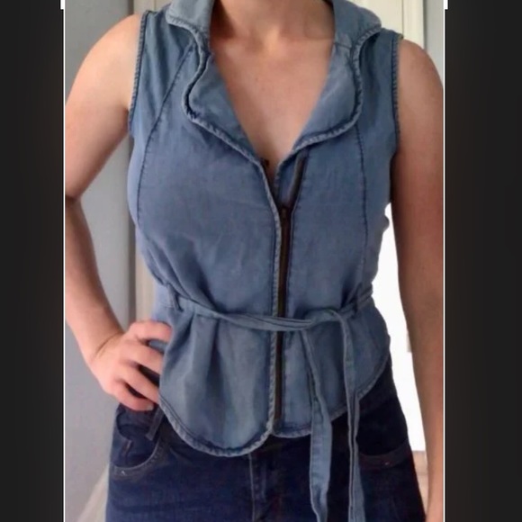 Vintage style denim vest - Picture 1 of 4